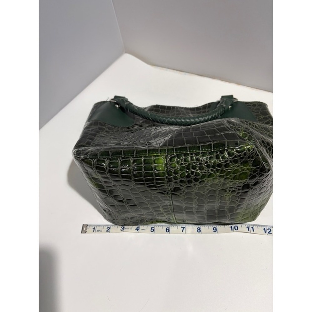 Essence of Beauty Green Croc-Embossed Tote Bag with Braided Handles - Picture 8 of 10